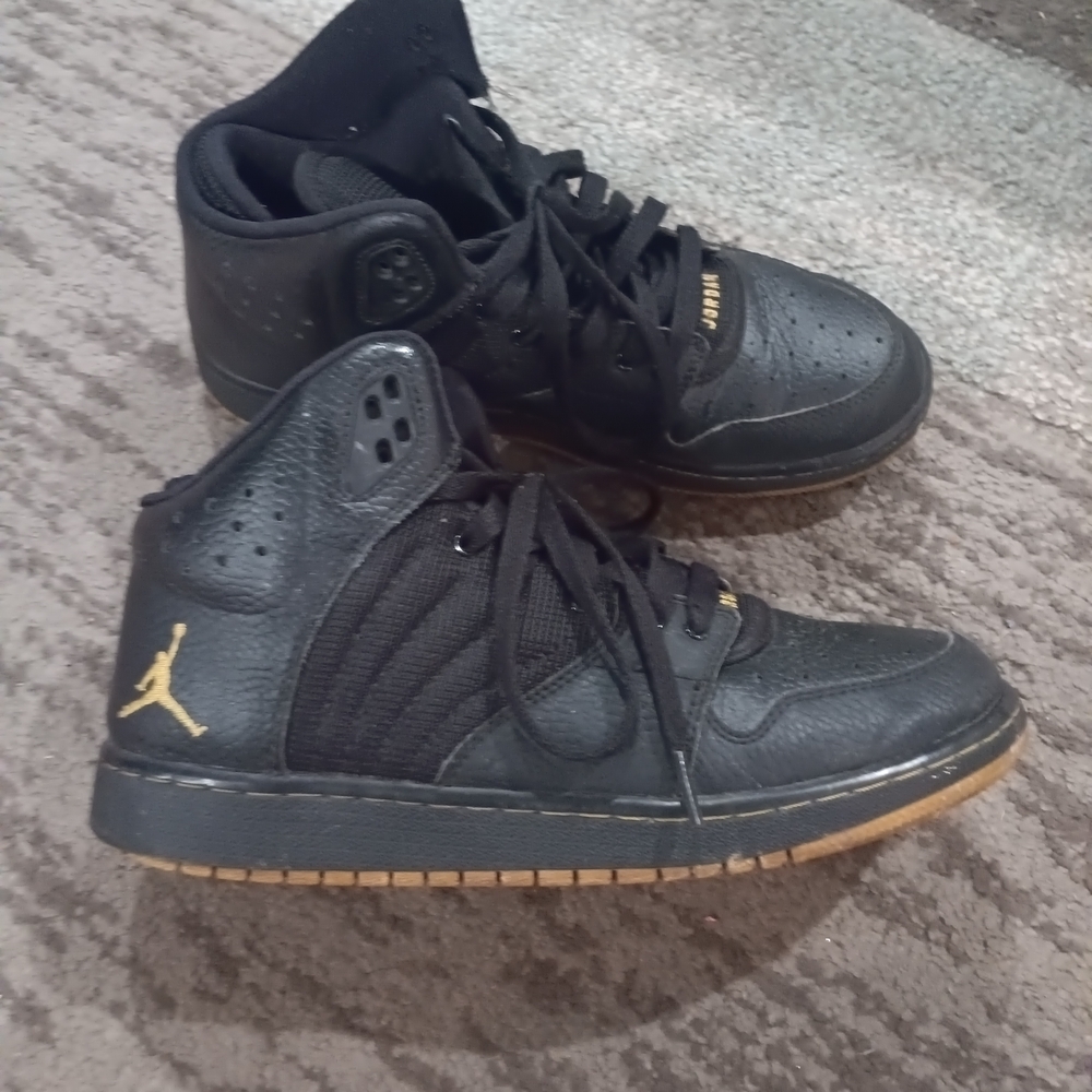 Jordan Kids Black and Gold High-Top Sneakers